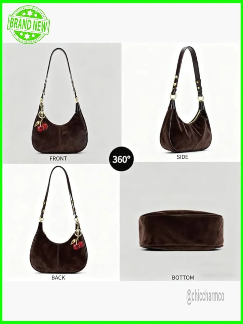Small Hobo Bag Crescent Shoulder Crossbody Vegan Leather Mini Purse